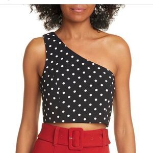 CINQ A Sept Maayan one shoulder top polka Dot size XL